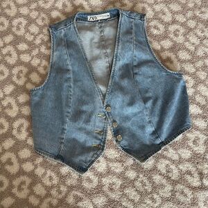Zara Classic Blue Denim Vest